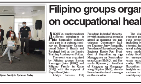 Filipino groups organize seminar on occupational health and safety